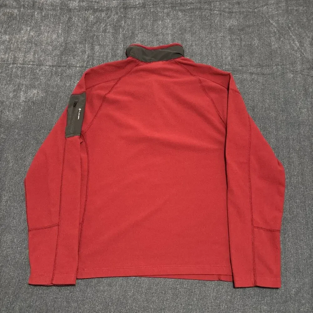 The North Face Flashdry Sweater Mens Size Large 1/4 Zip Fleece Pullover Red